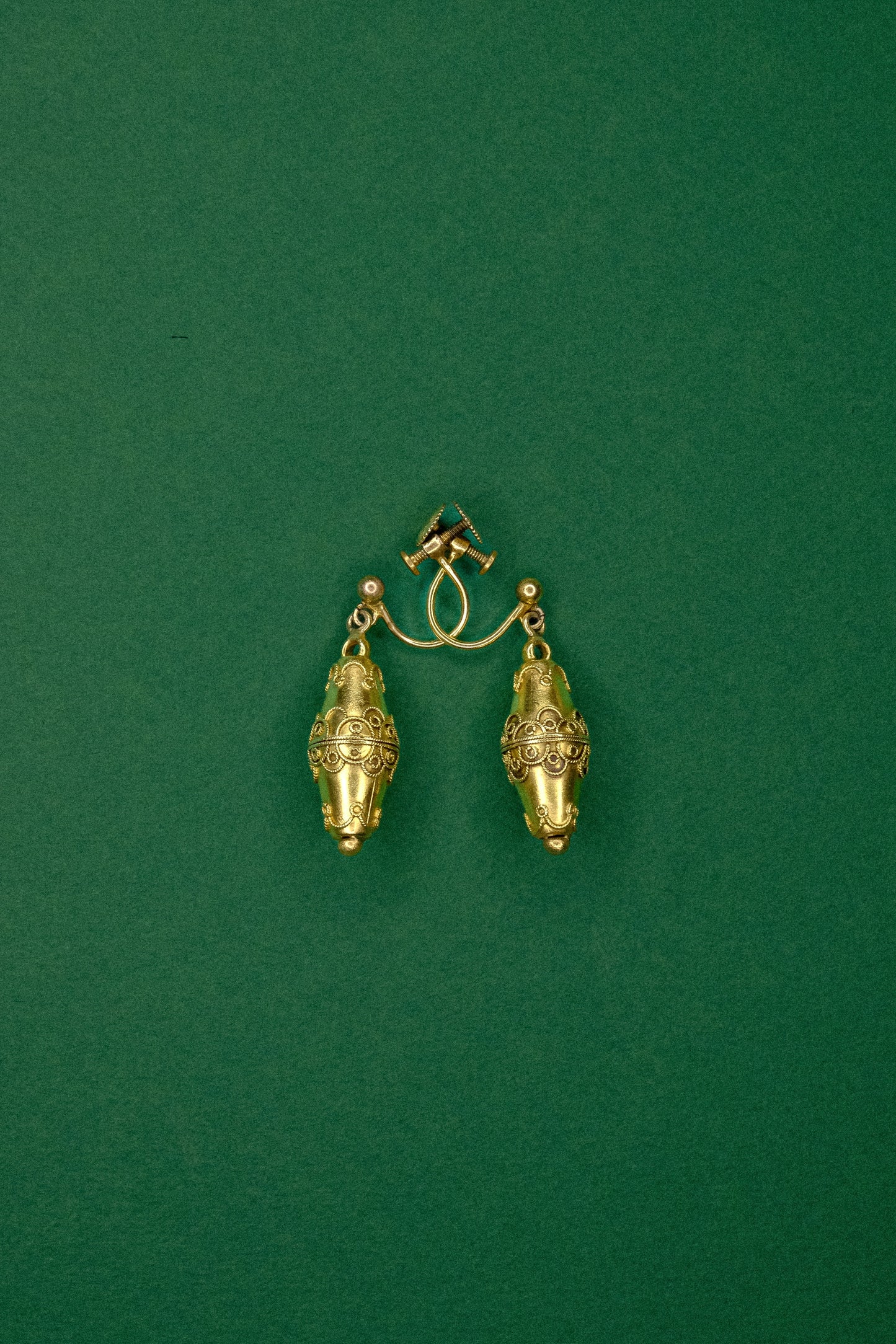 Antique Etruscan Revival Gold Earrings