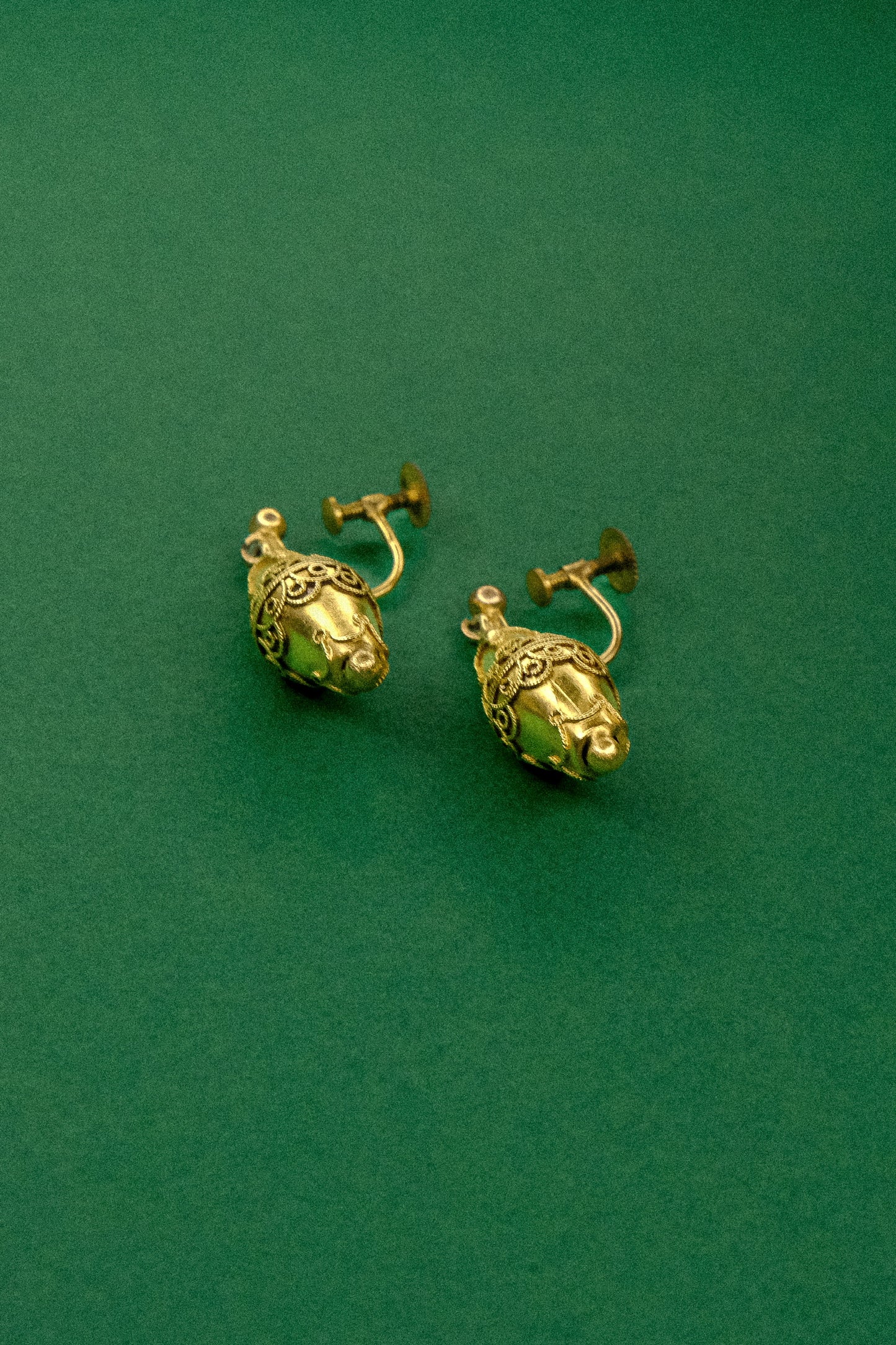 Antique Etruscan Revival Gold Earrings