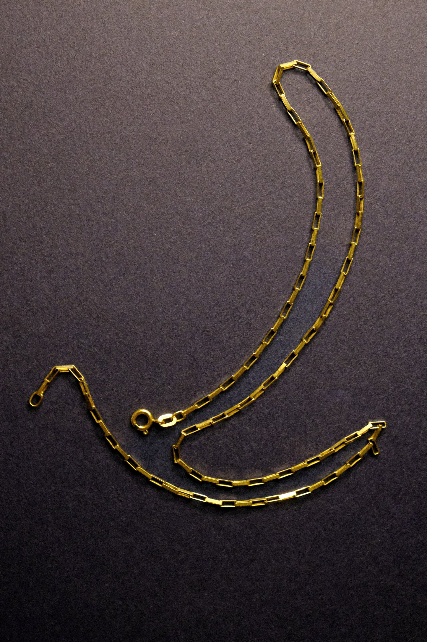 Vintage Gold Box Link Chain Necklace