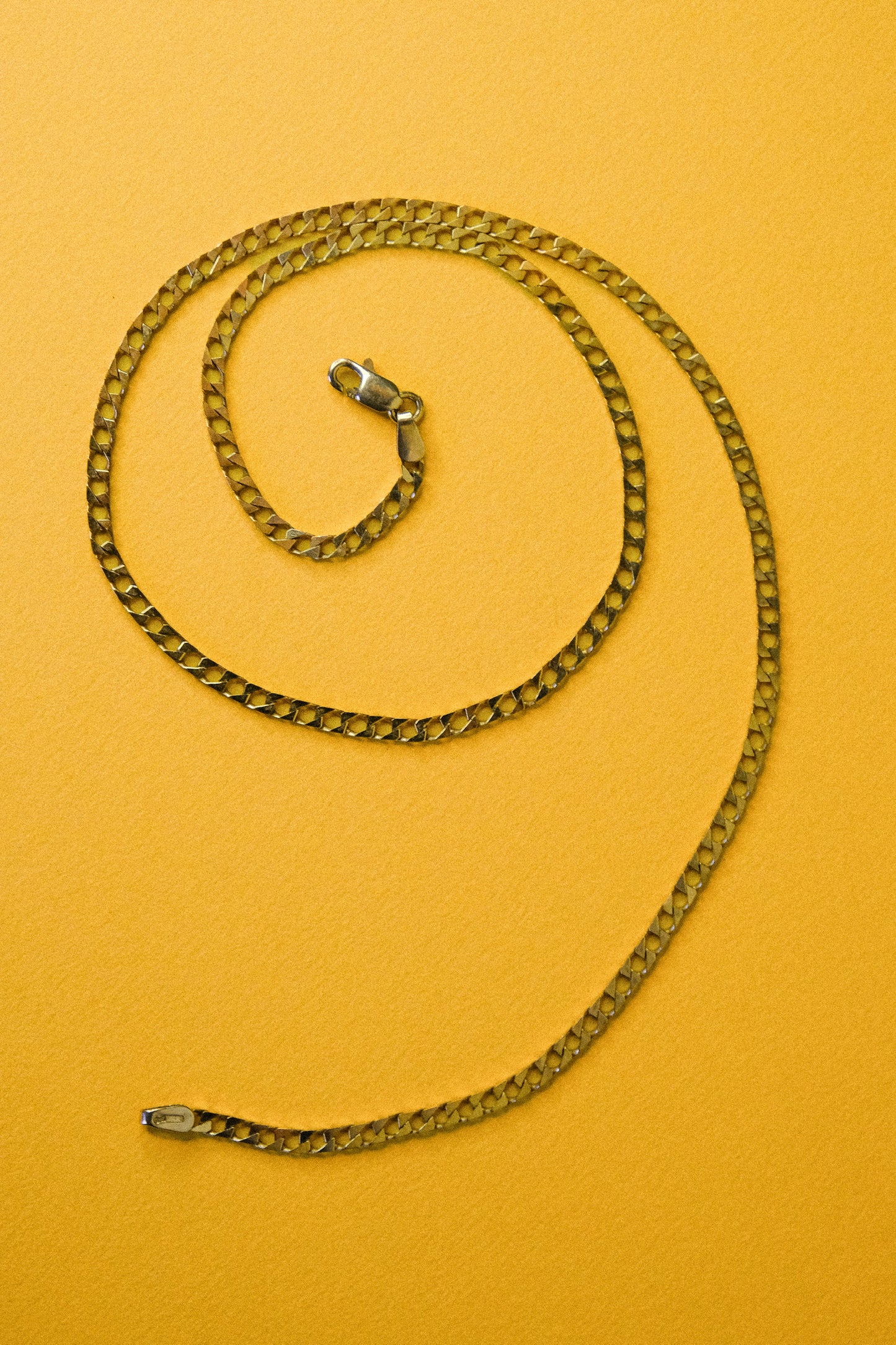 Vintage Gold Flatlink Chain Necklace