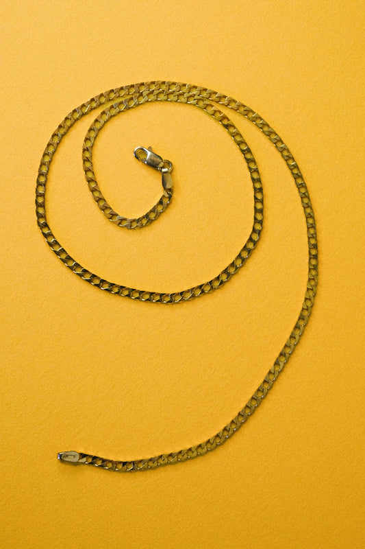 Vintage Gold Flatlink Chain Necklace