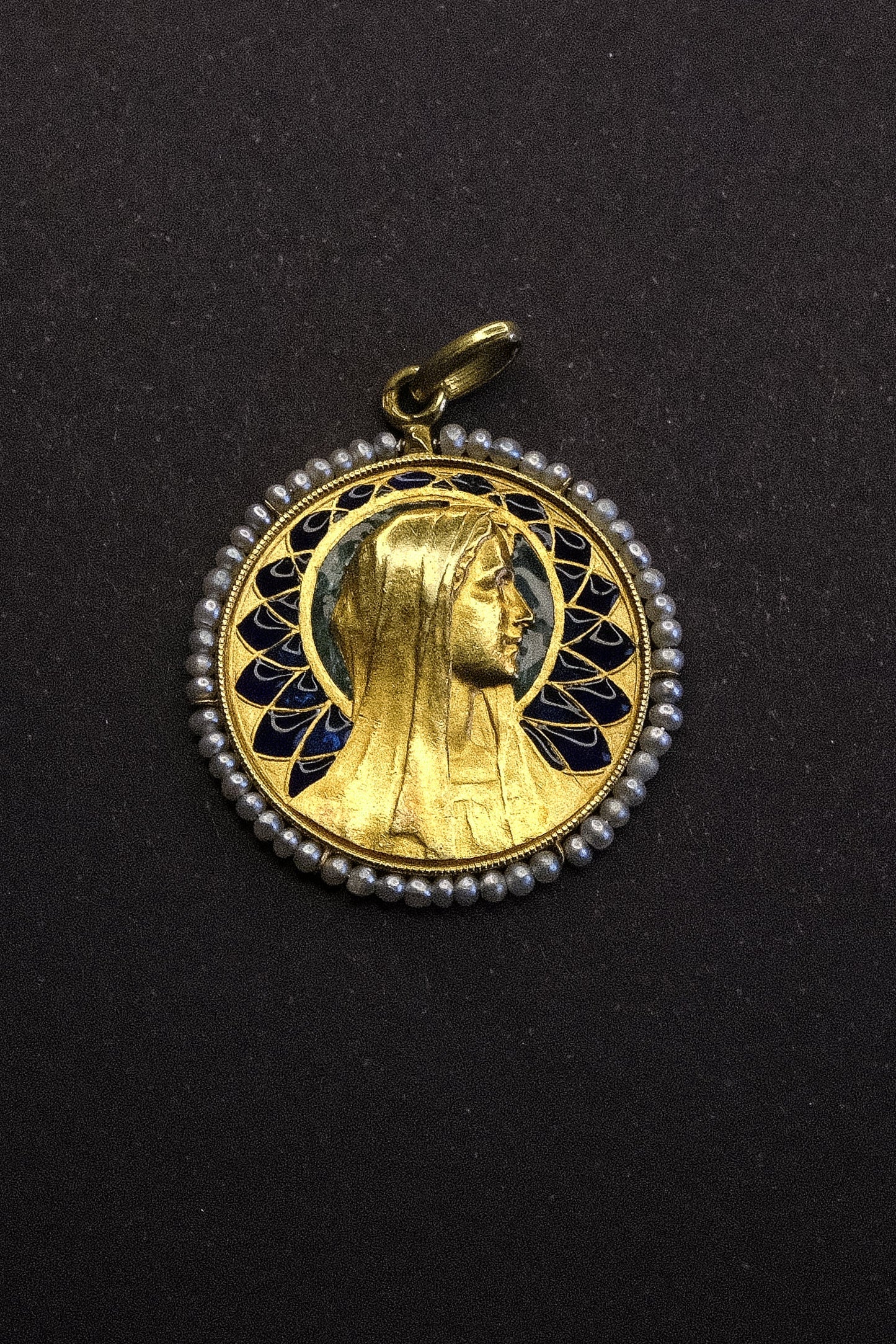 French 19th-Century Plique-à-Jour Pendant by P.L. Dasset
