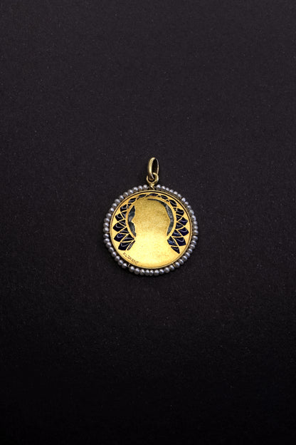 French 19th-Century Plique-à-Jour Pendant by P.L. Dasset