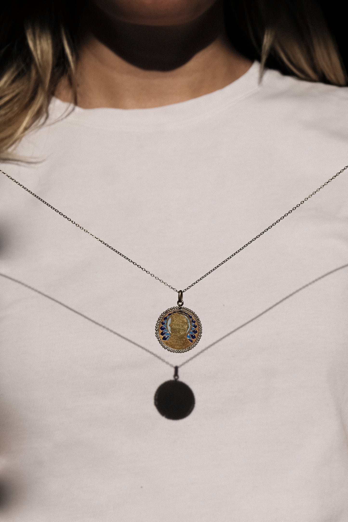 French 19th-Century Plique-à-Jour Pendant by P.L. Dasset