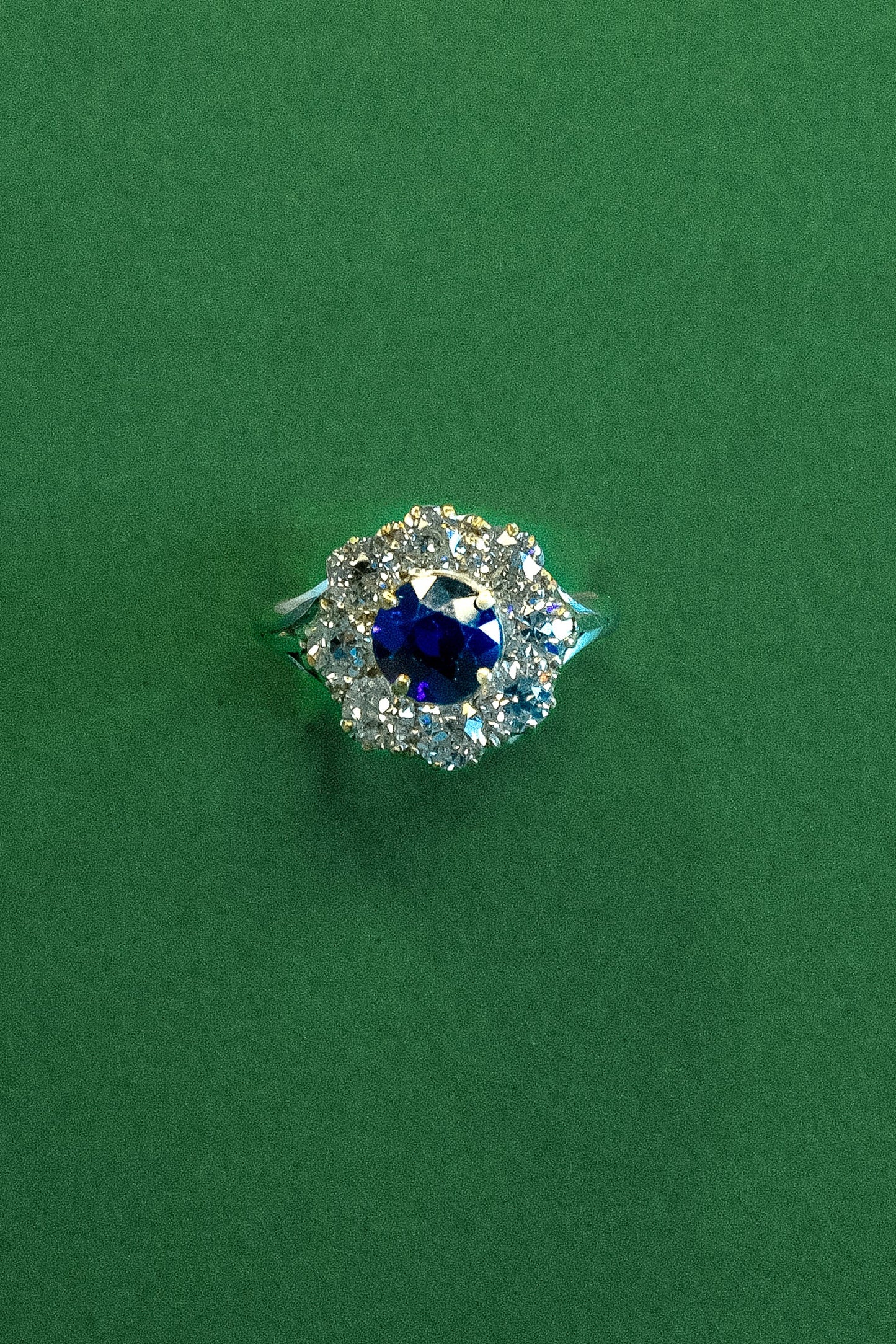 Sapphire & Diamond Cluster Ring
