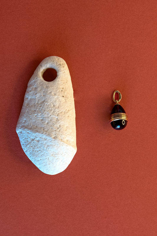 Russian 56 Zolotnik Garnet Egg Pendant, c.1880–1900